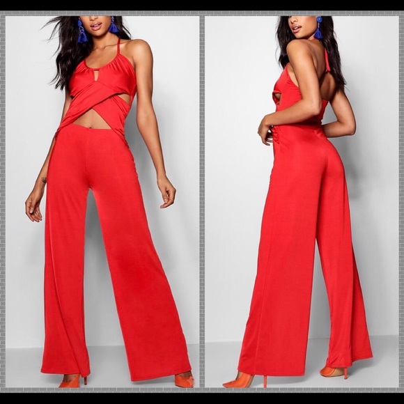 ASOS Pants - NWT ASOS red jumpsuit with cutouts romper